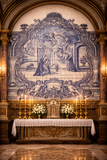 Painel de Azulejos Portugueses Figurativo em Azul e Branco — Inspiração Barroca Sec. XX - Jesus Amoretti
