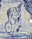 Painel de Azulejos Portugueses Figurativo — Arcanjo Barroco, Século XX - Jesus Amoretti