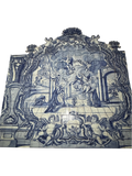 Painel de Azulejos Portugueses Figurativo em Azul e Branco — Inspiração Barroca Sec. XX - Jesus Amoretti