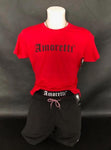 T-shirt Vermelha Amoretti Black Letters - Jesus Amoretti