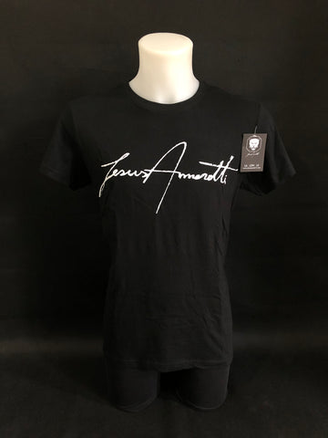 Tshirt Preta Amoretti Assinatura Branca - Jesus Amoretti
